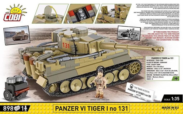 Cobi, Historical Collection WWII, Panzer VI Tiger I no, klocki, 131 elementów