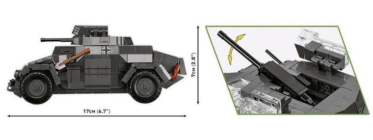 Cobi, Historical Collection WWII, Sd.Kfz., 222, klocki, 502 elementy