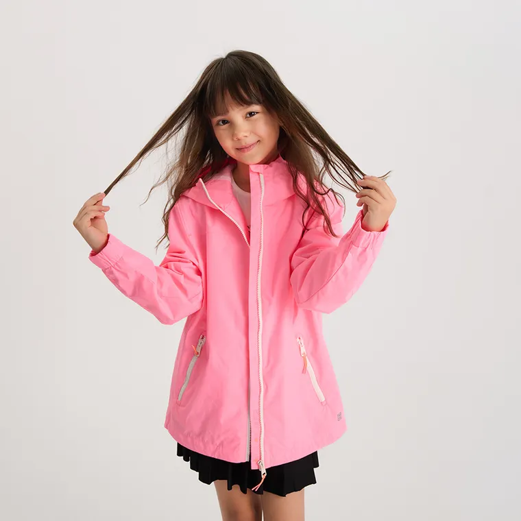 Cool Club, Przeciwdeszczowa kurtka dziewczęca z kapturem, różowa
