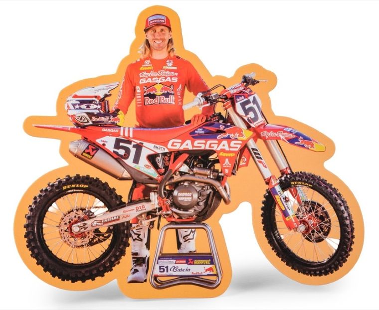 Daffi, Troylee Designs Red Bull Gasgas MC450F 2020 Factory Racing Team Bike Rider: Justin Barcia No.51, motocykl, model metalowy, 1:12
