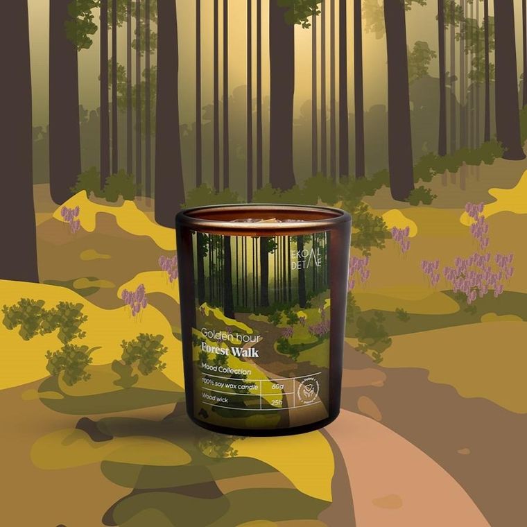 EkoDetale, Mood Stories, świeca sojowa w szkle, Golden Hour Forest Walk, 60g