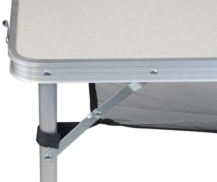 Enero Camp, składany stolik turystyczny, 4 krzesła i półka, 120-60-70/62/55 cm