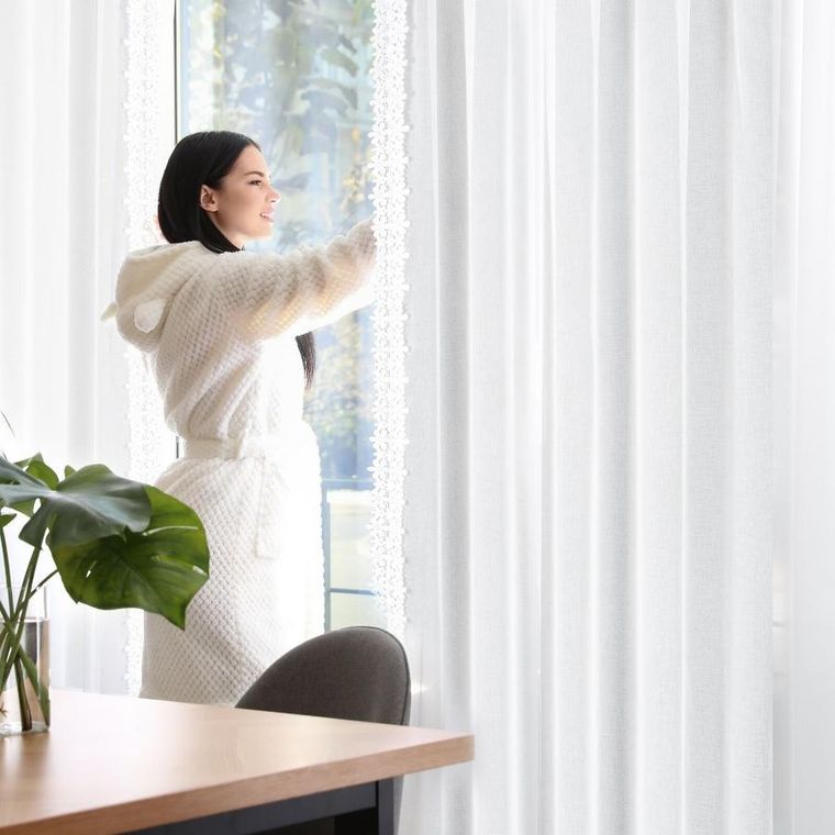 Eurofirany, firana gotowa, Kaja, na taśmie, 140-270 cm, biały