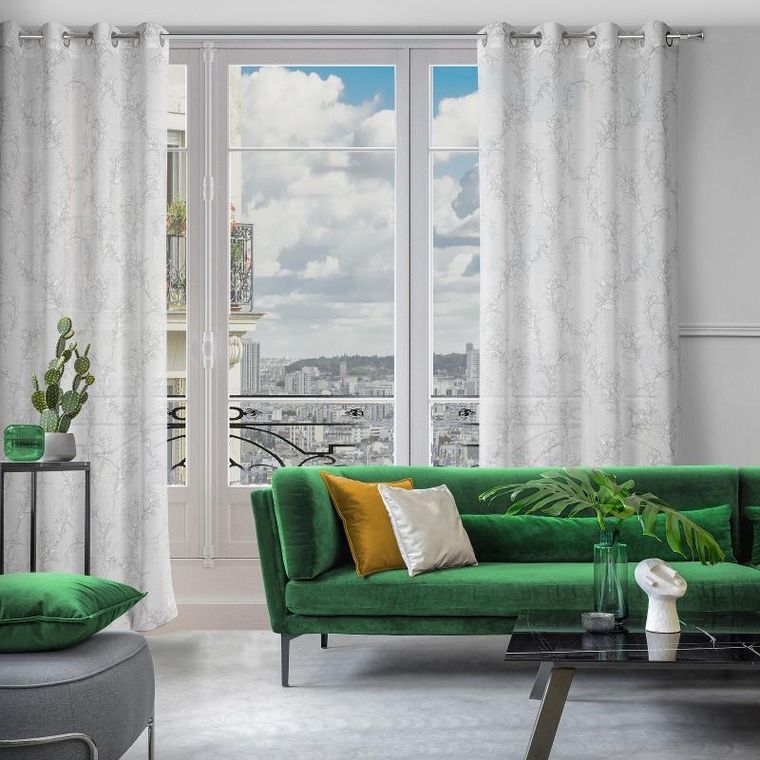 Eurofirany, zasłona gotowa Fiore, 140-250 cm, biały