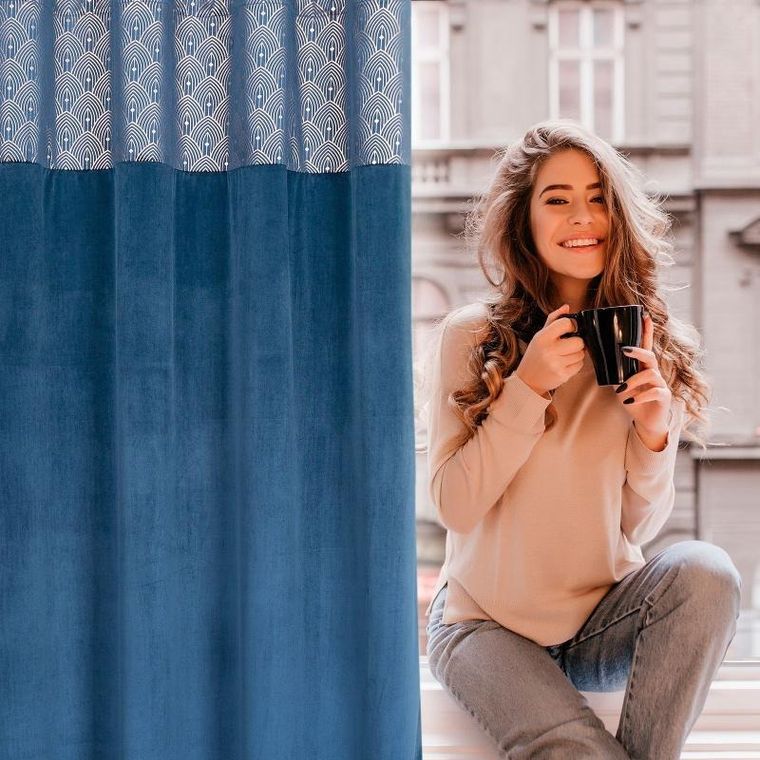 Eurofirany, zasłona zaciemniająca gotowa, Agnes, 140-250 cm, granatowy