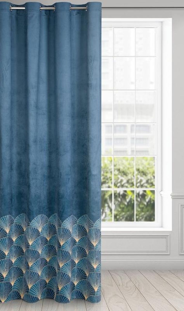 Eurofirany, zasłona zaciemniająca gotowa, d91, Gina, 140-250 cm, granatowy