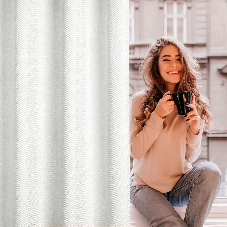 Eurofirany, zasłona zaciemniająca gotowa, Eliza, 140-250 cm, biały