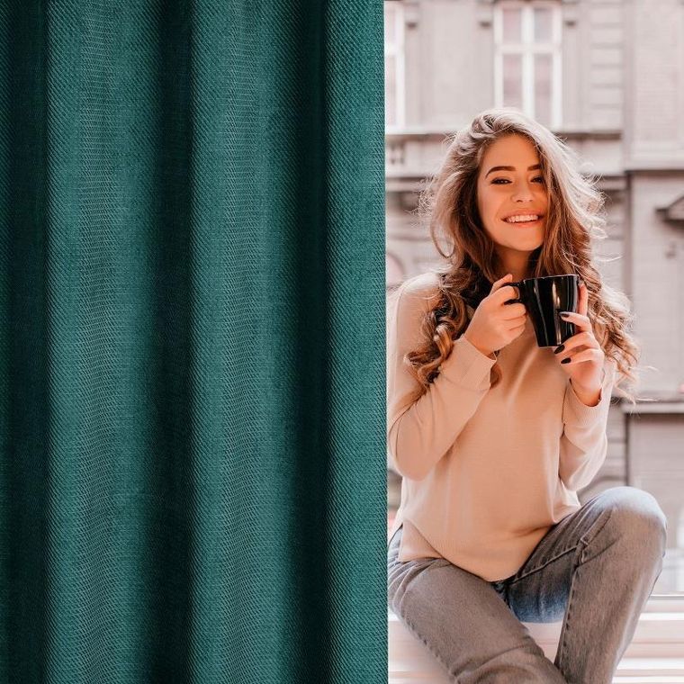 Eurofirany, zasłona zaciemniająca gotowa, Eliza, 140-250 cm, miętowy