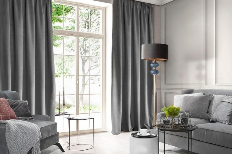 Eurofirany, zasłona zaciemniająca gotowa, na taśmie, Rosa, 140-270 cm, grafitowy