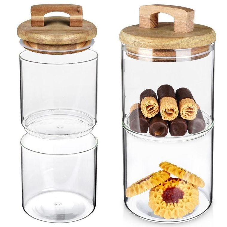 Excellent Houseware, pojemnik kuchenny, szklany z uszczelką i pokrywką, 600 ml