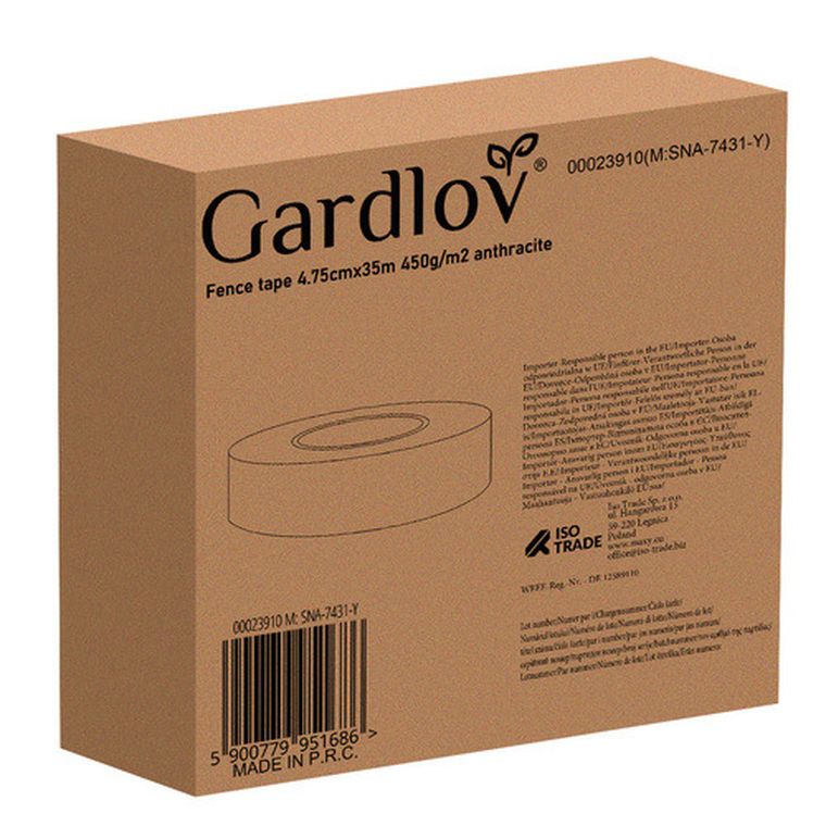 Gardlov, taśma ogrodzeniowa, antracyt, 4,75 cmx35 m, 450 g/m²