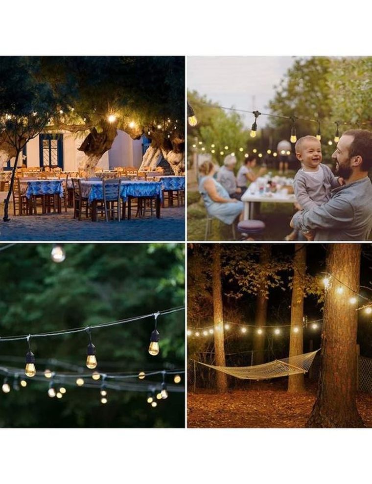 Girlanda ogrodowa świetlna, 20m, 20 żarówek LED, sieciowa, wodoszczelna