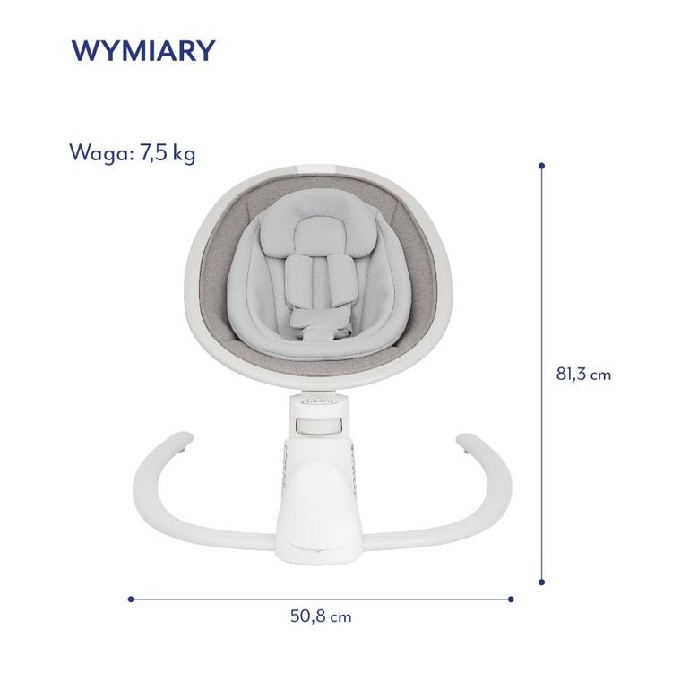 Graco, Sway'n Grow, leżaczek bujaczek, Heather