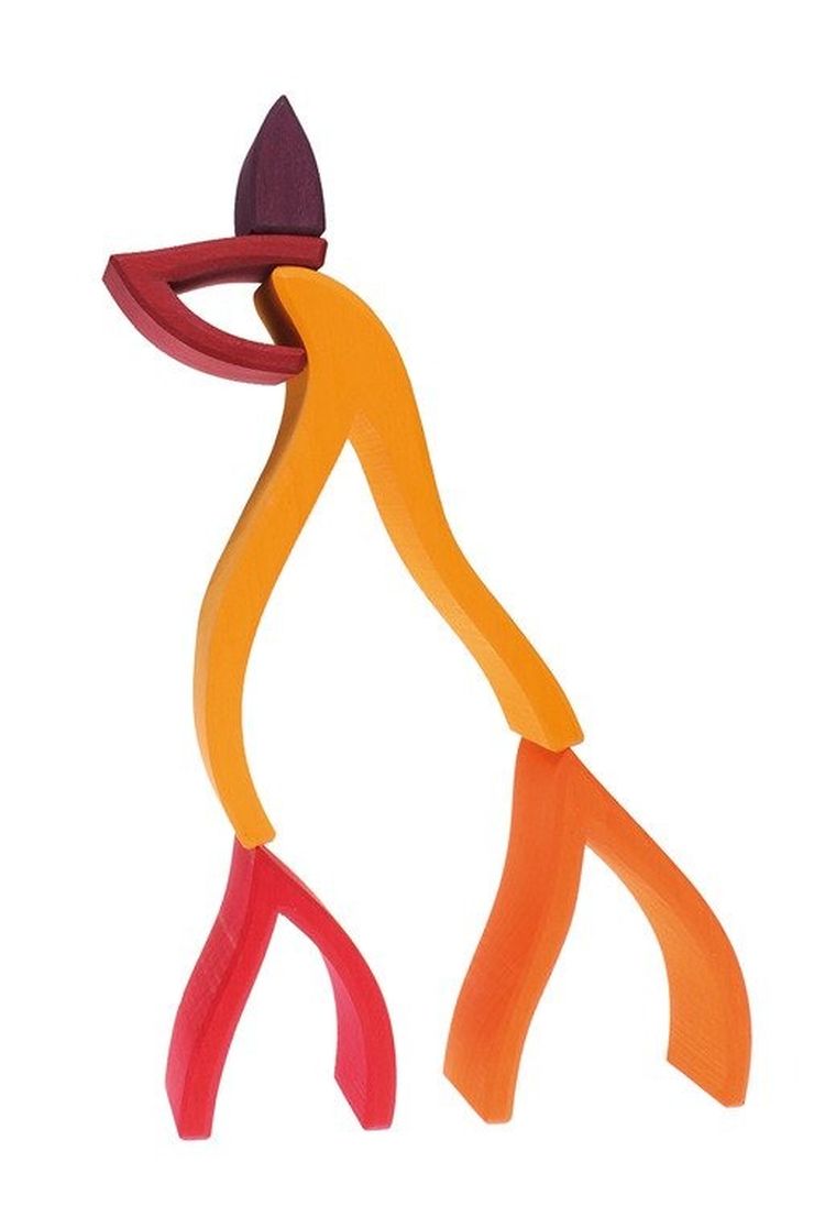 Grimm's, Ogień, układanka drewniana, czerwona, 1+