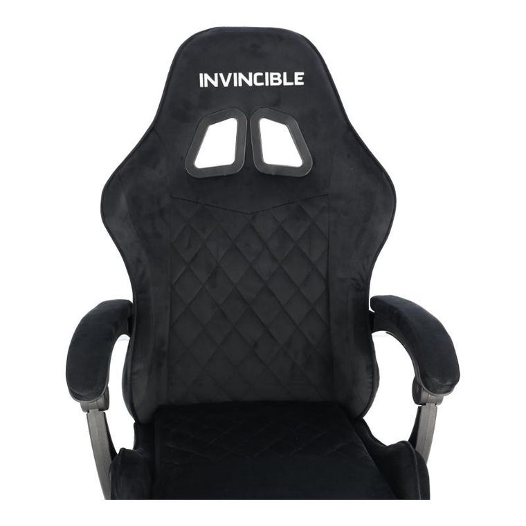 HaloFuture, fotel gamingowy, z podnóżkiem, czarny