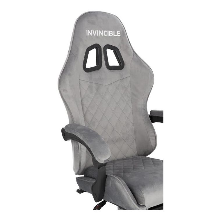 HaloFuture, fotel gamingowy, z podnóżkiem, szary