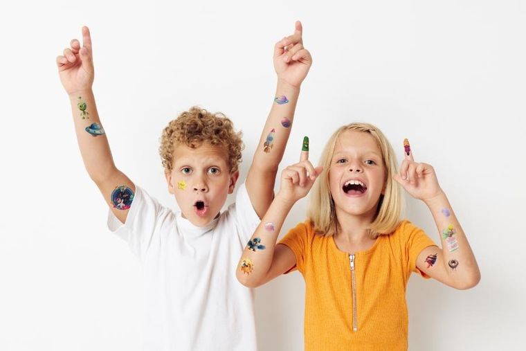 Happy Color, tatuaże zmywalne, Fingers Tattoo