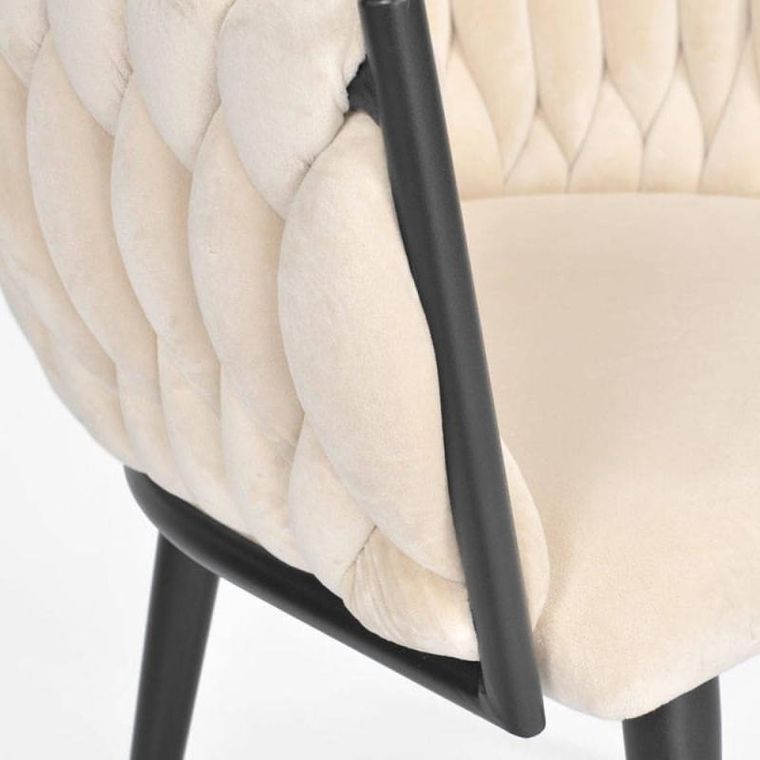 Hedo, Glamour, krzesło welurowe, beżowe