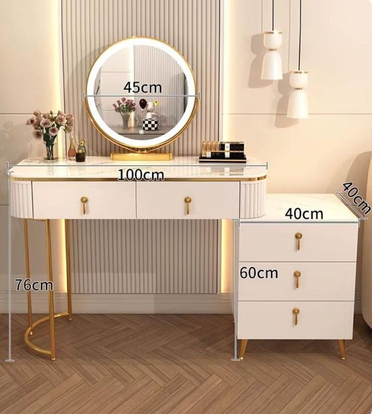 Hedo, Verdiro, toaletka kosmetyczna z lustrem LED, biała