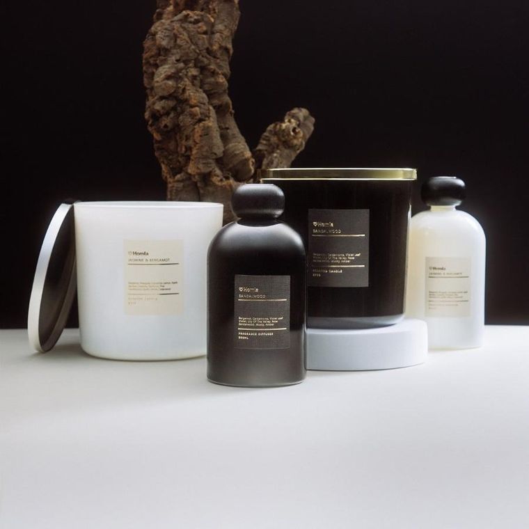 Homla, Aura, świeca zapachowa, Jasmine&Bergamot, 870g