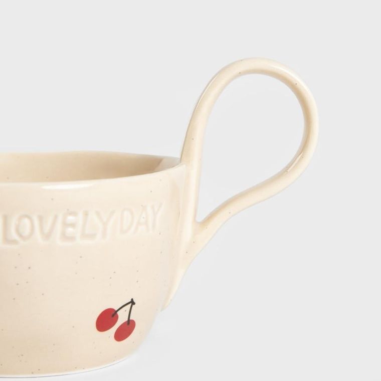 Homla, Isernia, filiżanka ze spodkiem, w wisienki, 0,2l