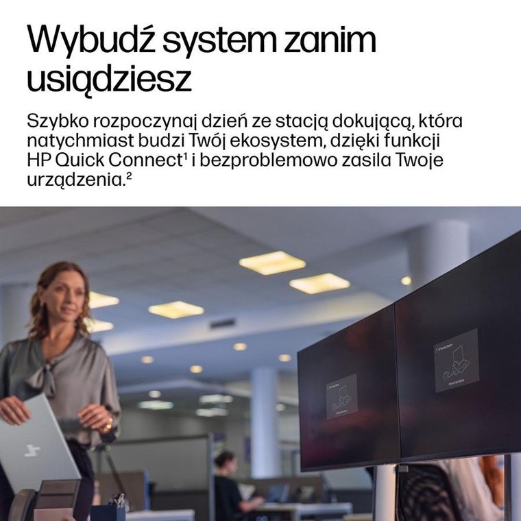 HP, Dock G6, stacja dokująca z zasilaczem, 100W, czarna