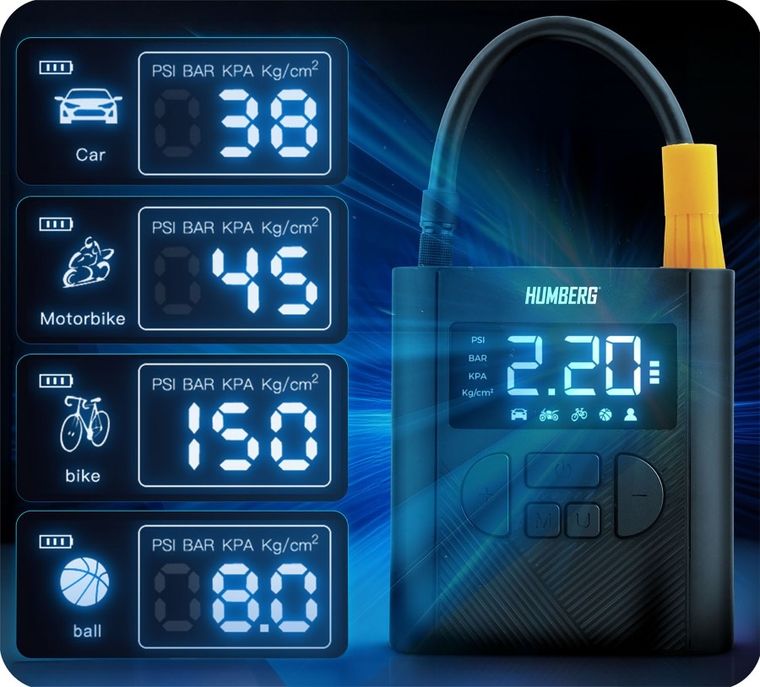 Humberg, kompresor elektryczny, bezprzewodowy