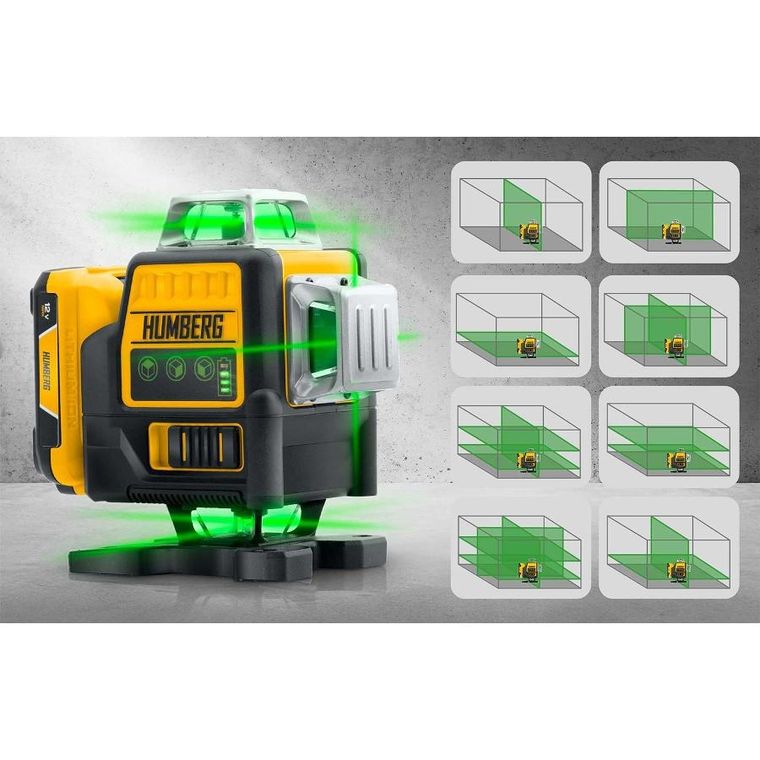 Humberg, laser krzyżowy w walizce, ze statywem, HM-171