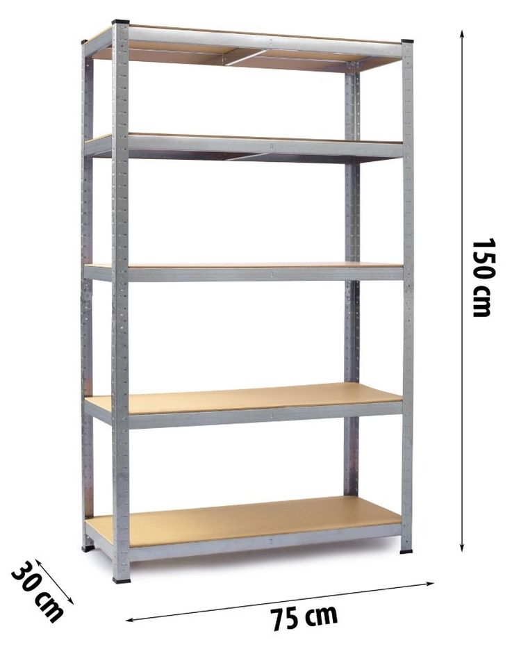 Humberg, regał metalowy, magazynowy, 2w1, 150-75-30, 1000 kg