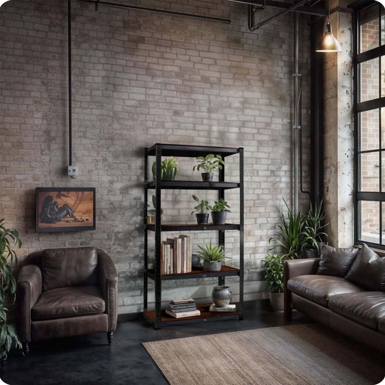 Humberg, regał metalowy magazynowy, czarny, 180-90-40 cm