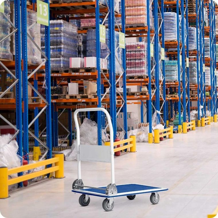 Humberg, wózek transportowy, ręczny, biało-niebieski