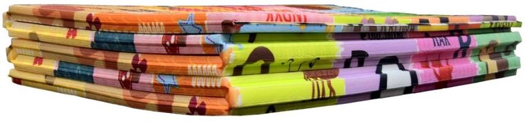 Humbi, dwustronna mata edukacyjna z pianki XPE, polski alfabet, kontrastowe obrazki, 120-180 cm