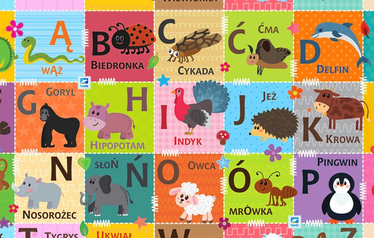 Humbi, Szachownica i Polski Alfabet, piankowa mata edukacyjna, dwustronna, 180-200-1 cm