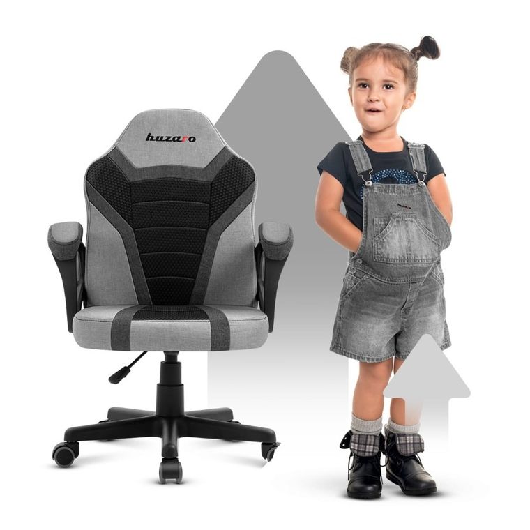 Huzaro, Ranger 1.0, fotel gamingowy dla dziecka, Grey Mesh