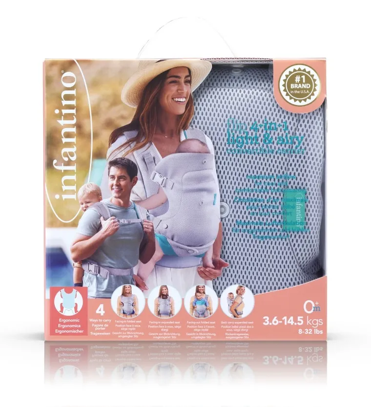 Infantino, nosidełko 4w1, oddychające, szare