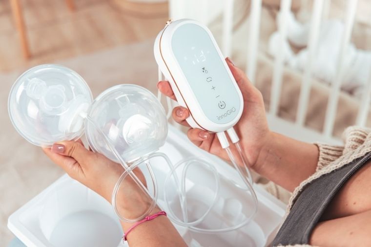 InnoGIO, GIOmumLine Soft, laktator elektryczny z aspiratorem, muszlowy, podwójny