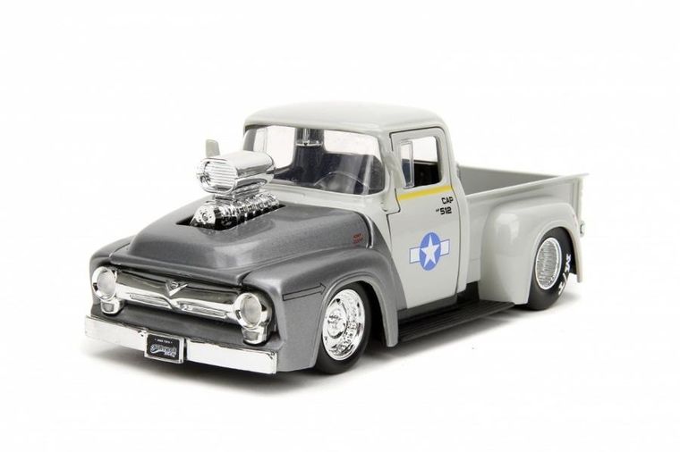 Jada Toys, Street Fighter, 1956 Ford Pick-up, model pojazdu z figurką, 1:24