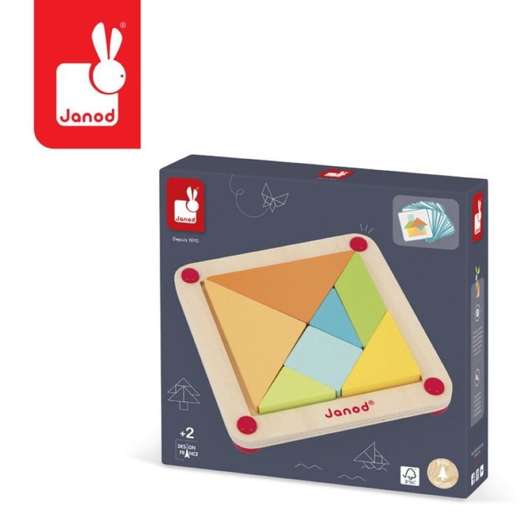Janod, Essentiel, Tangram, drewniana układanka