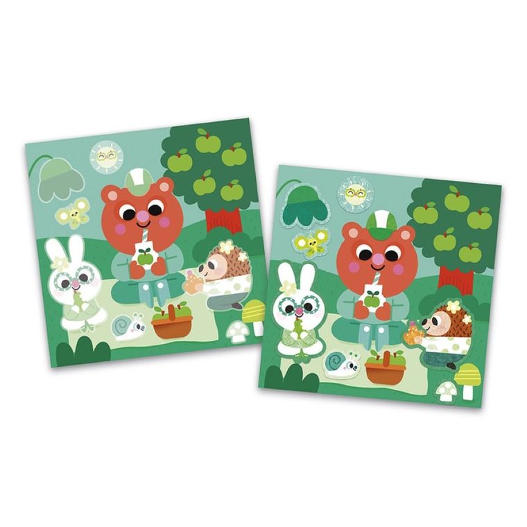 Janod, My arts & crafts, zestaw kreatywny, naklejki z filcu i magiczny pisak