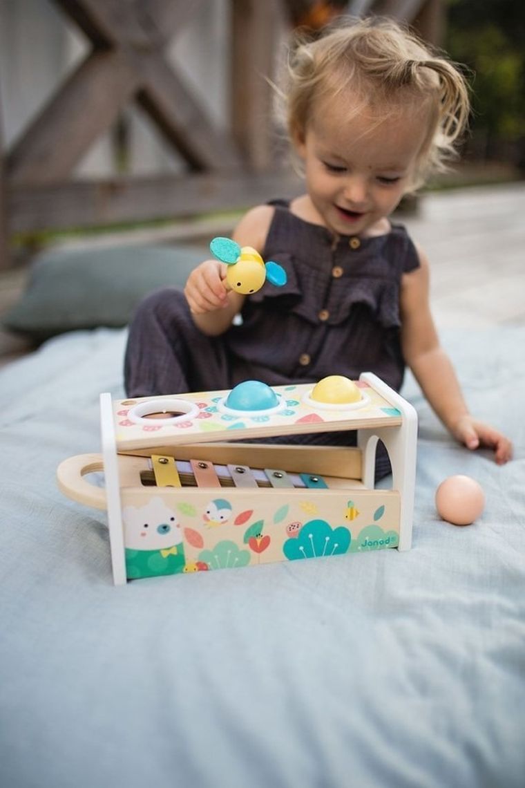 Janod, Pure, drewniane cymbałki z kulodromem