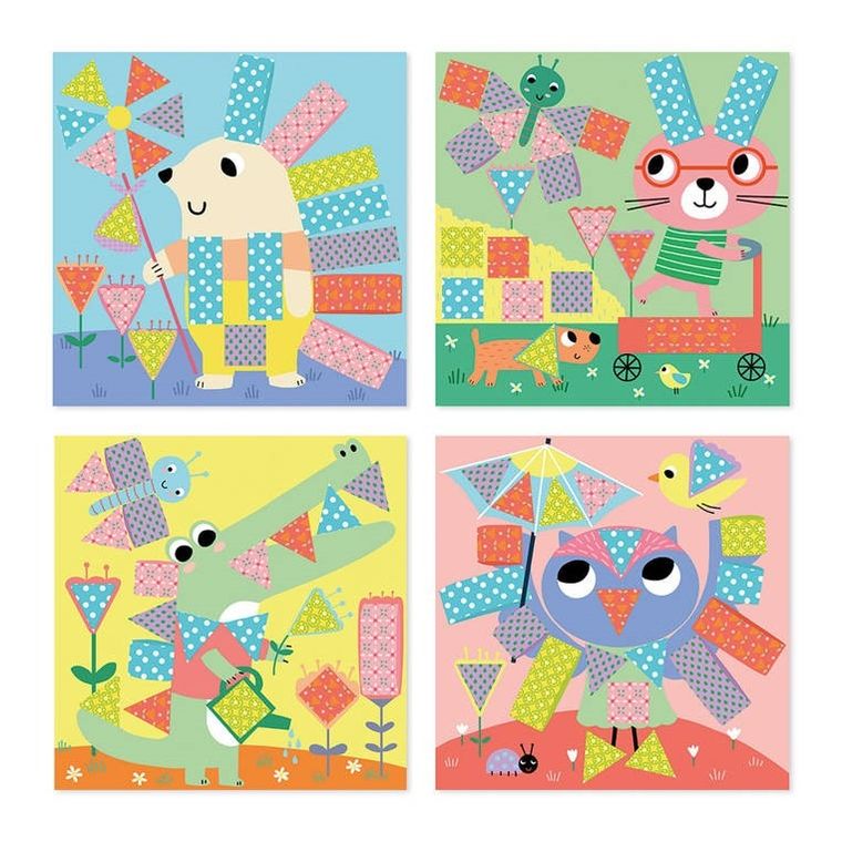 Janod, Wycinanki przyklejanki, zestaw kreatywny