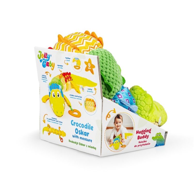 JollyBaby, Krokodyl Oskar z miarką, zabawka sensoryczna