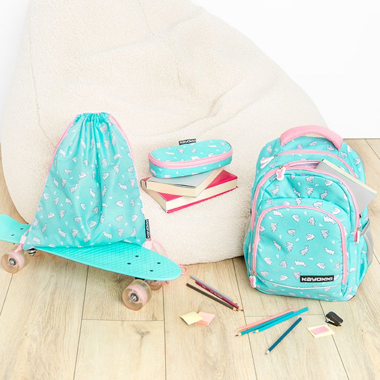 Kayokki, plecak szkolny, 2-komorowy, Króliczki