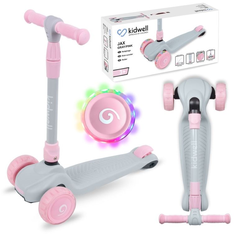 Kidwell, Jax, hulajnoga 3-kołowa, balansowa, szaro-różowa