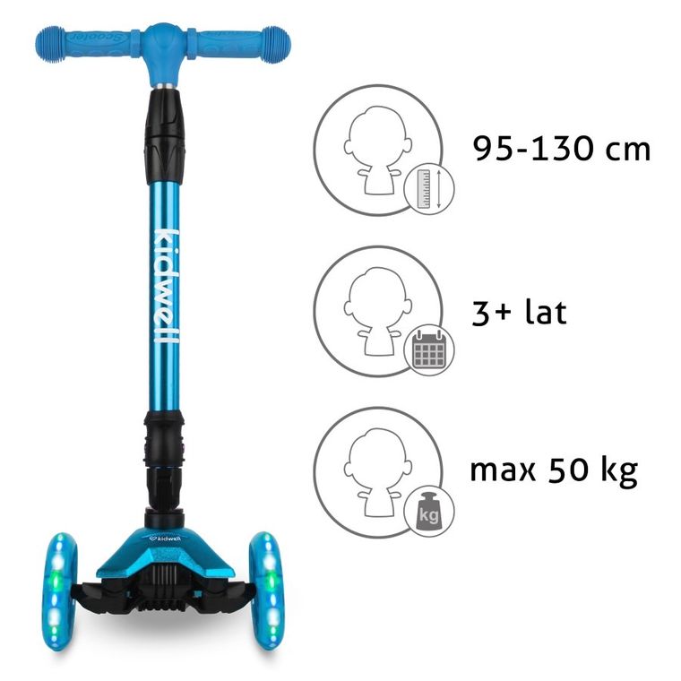 Kidwell, Vento, hulajnoga 3-kołowa, balansowa, niebieska