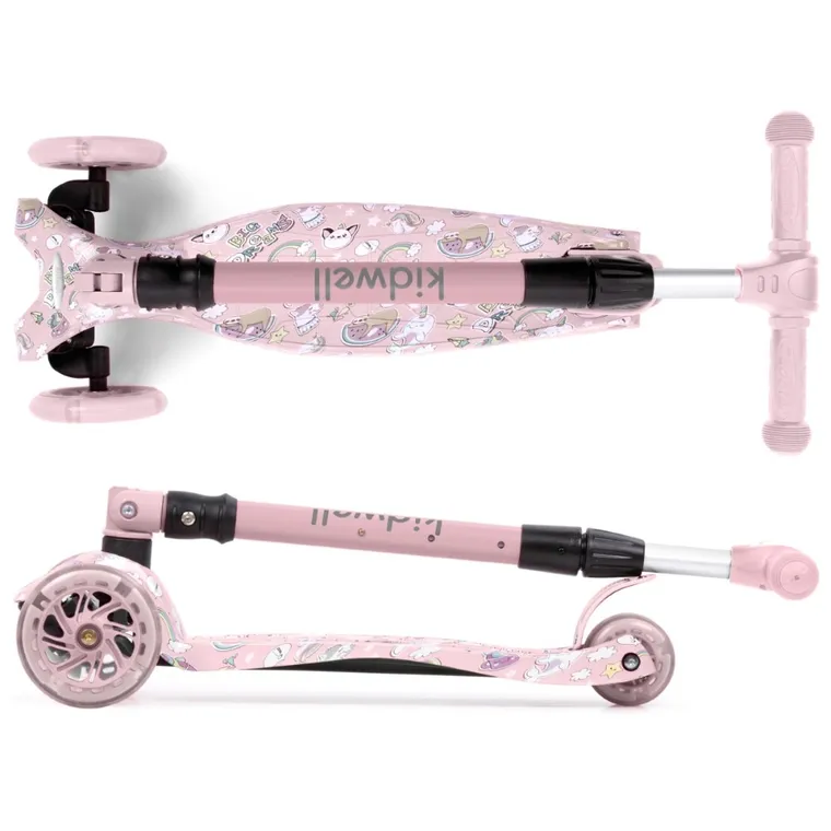 Kidwell, Vento, hulajnoga 3-kołowa, balansowa, różowa w jednorożce