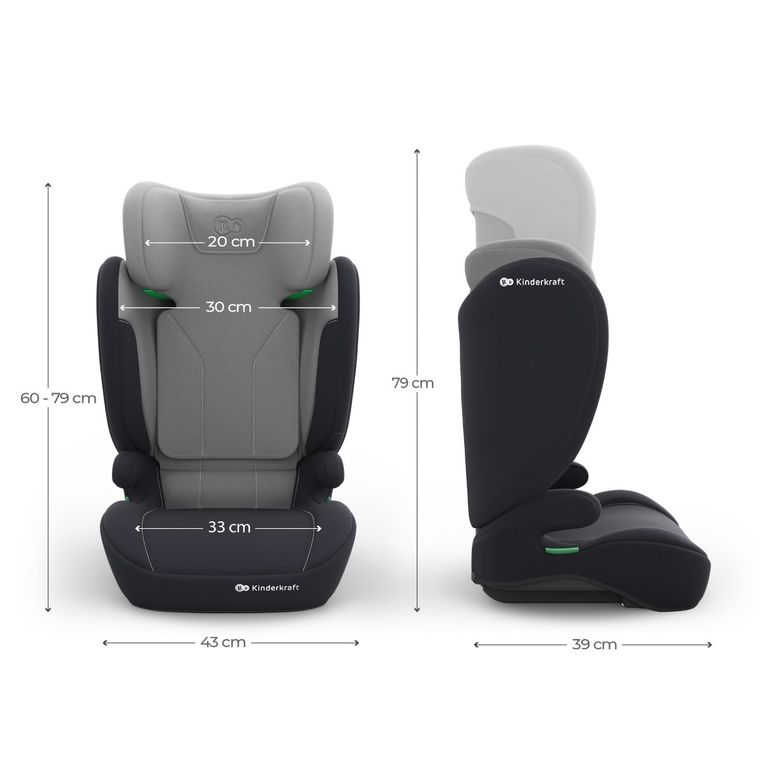 Kinderkraft, I-Spark 2 Plus, i-Size, fotelik samochodowy, grey, 100-150 cm