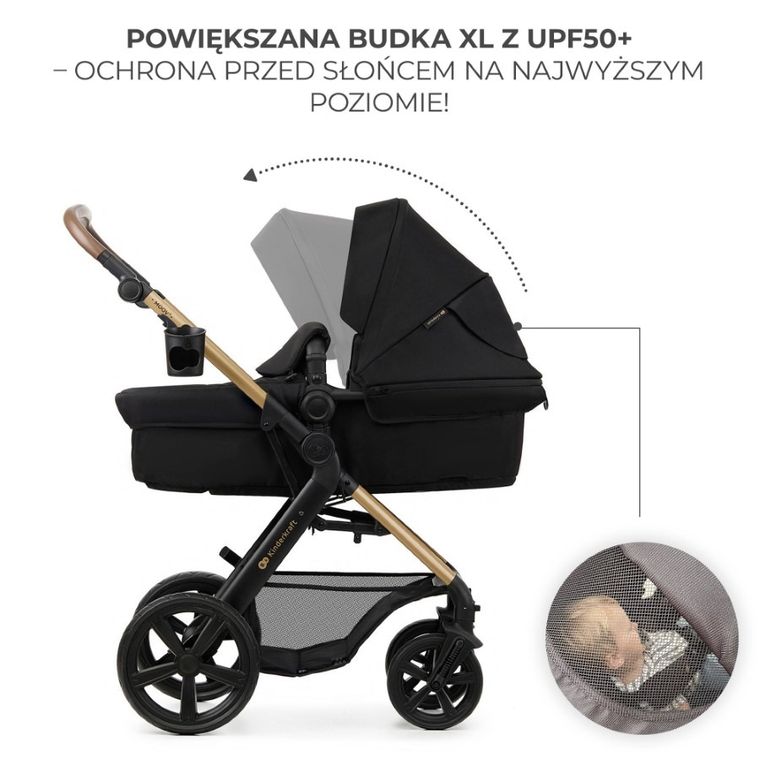 Kinderkraft, Moov 2, wózek wielofunkcyjny, 3w1, Pure Black