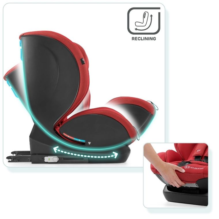 Kinderkraft, MYWAY, fotelik samochodowy, 0-36 kg, czerwony