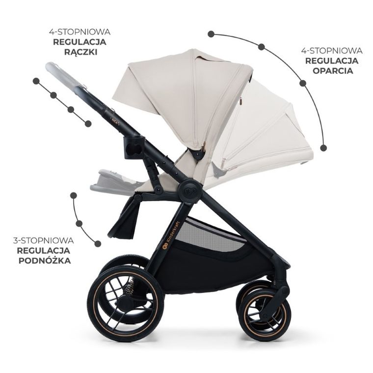 Kinderkraft, Nea 2, wózek wielofunkcyjny 2w1, Soft Beige
